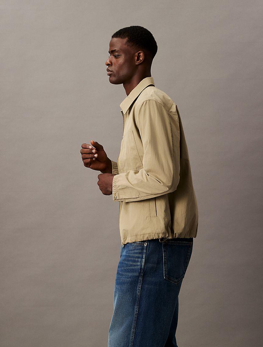 Cotton Blend Zip Classic Shirt Jacket Product Image