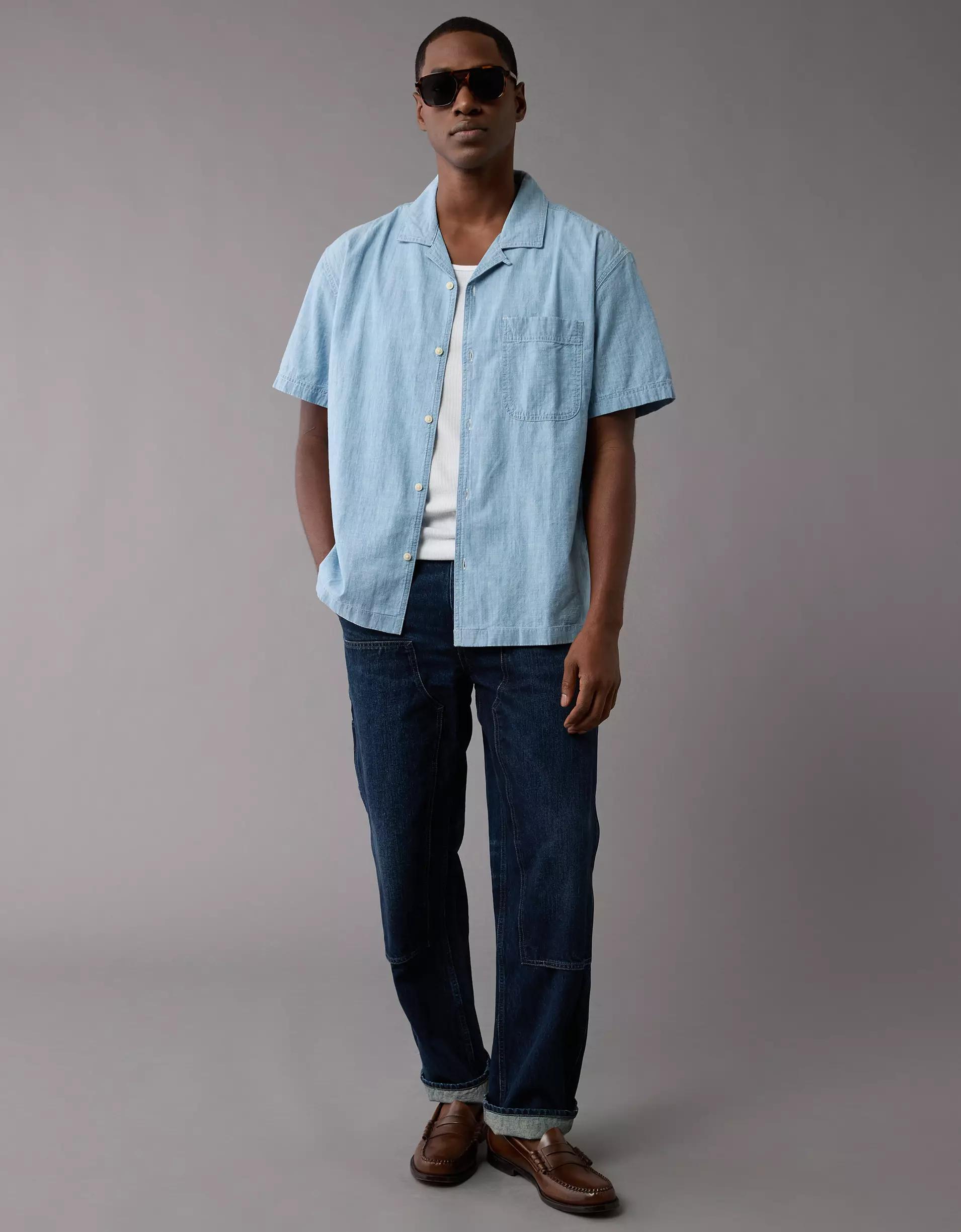 AE Poolside Chambray Button-Up Shirt Product Image