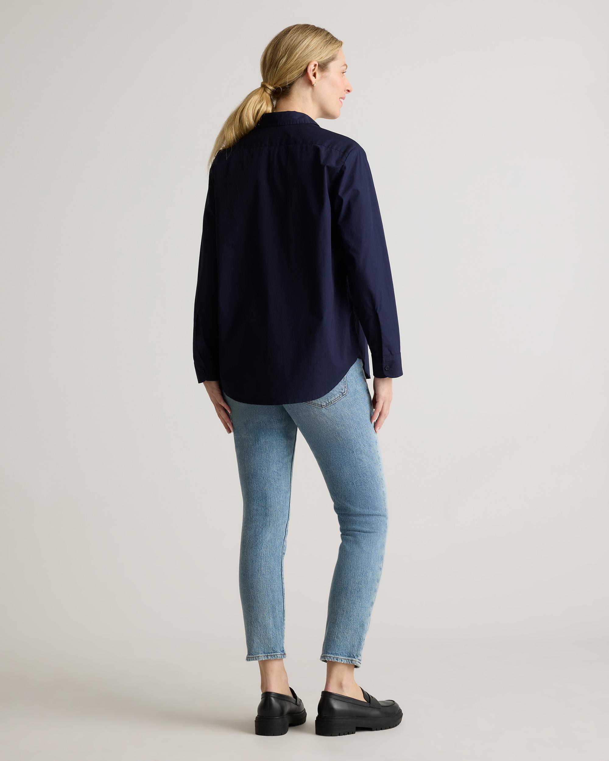 Quince | Women's Poplin Maternity Long Sleeve Shirt Organic Cotton Product Image
