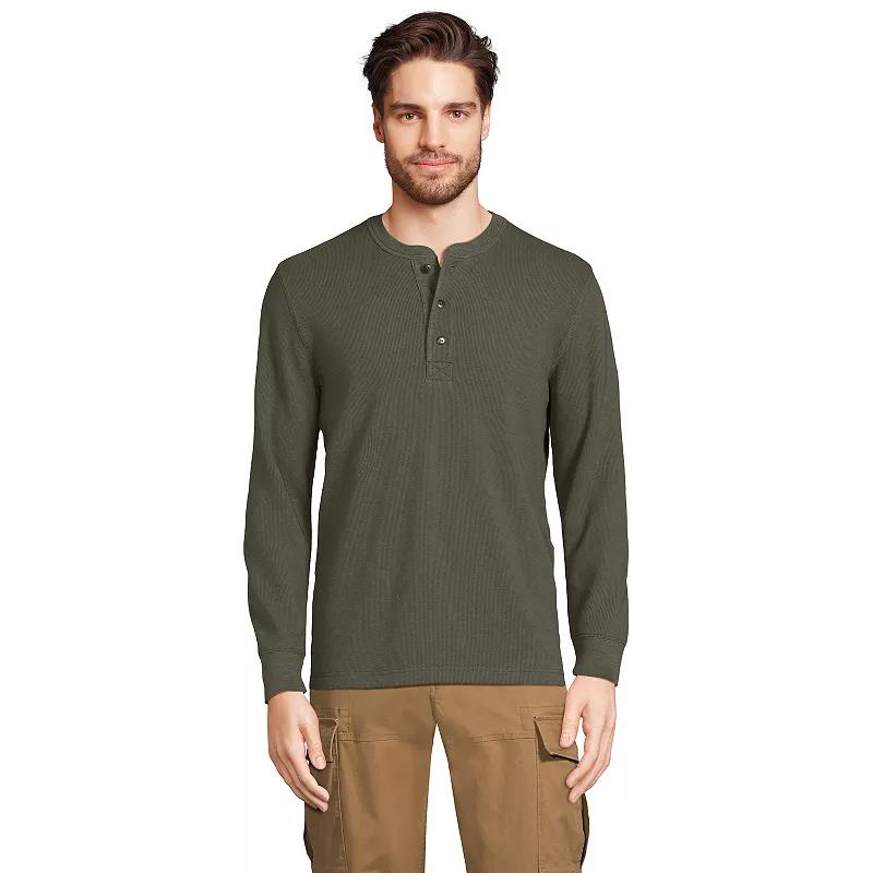 Men's Lands' End Comfort-First Regular-Fit Thermal Waffle Henley,  Product Image