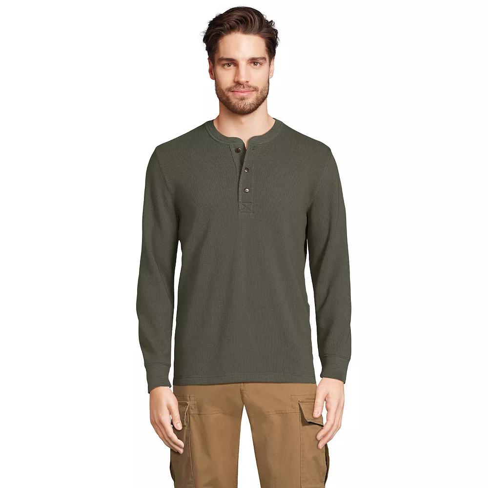 Men's Lands' End Comfort-First Regular-Fit Thermal Waffle Henley,  Product Image