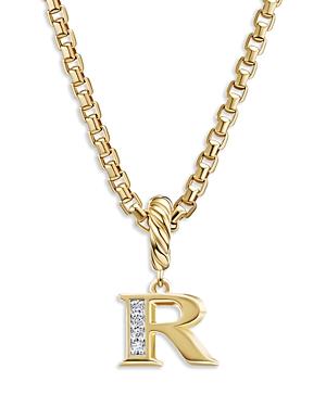 Womens Pav Initial Pendant in 18K Yellow Gold Product Image