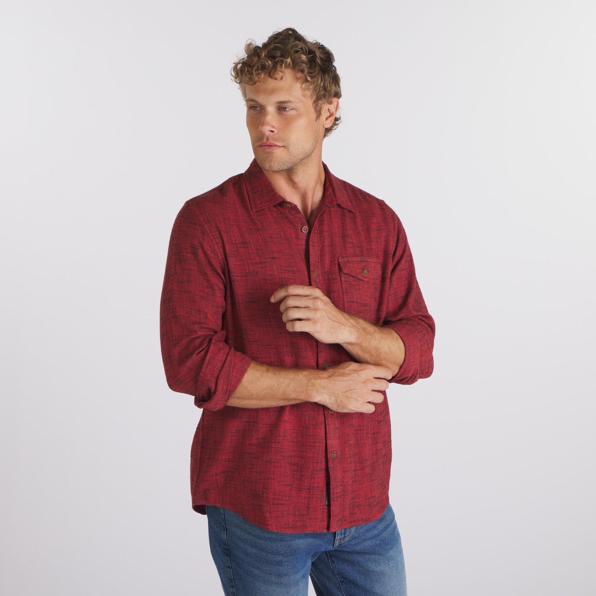 Linear Slub Twill Shirt - Ketchup Product Image