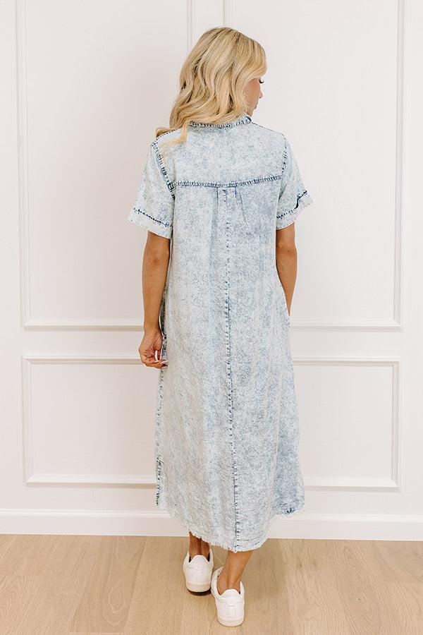 Lake Days Ahead Chambray Midi in Light Wash Product Image