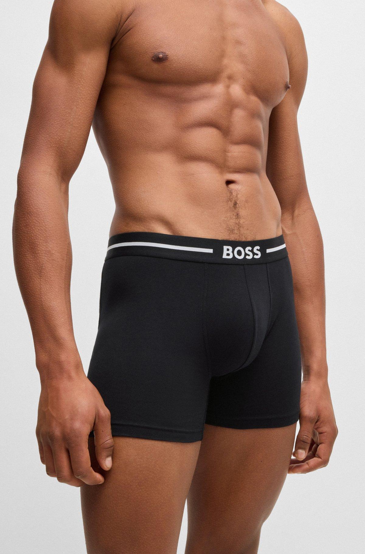Three-pack of stretch-cotton boxer briefs with logo Product Image