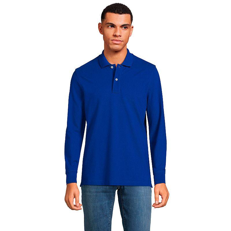 Men's Lands' End Comfort First Mesh Polo, Size: Large, Evening Blue Product Image