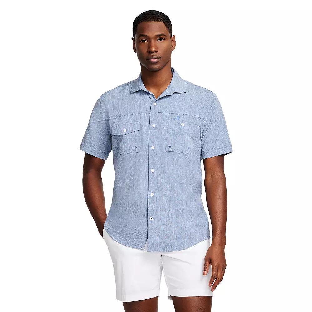 Men's IZOD Sunshield Performance Short Sleeve Button Down Shirt,  Product Image