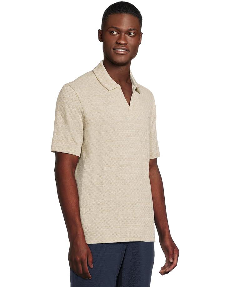 Men's Johnston & Murphy Basket Weave V-Neck Polo Product Image
