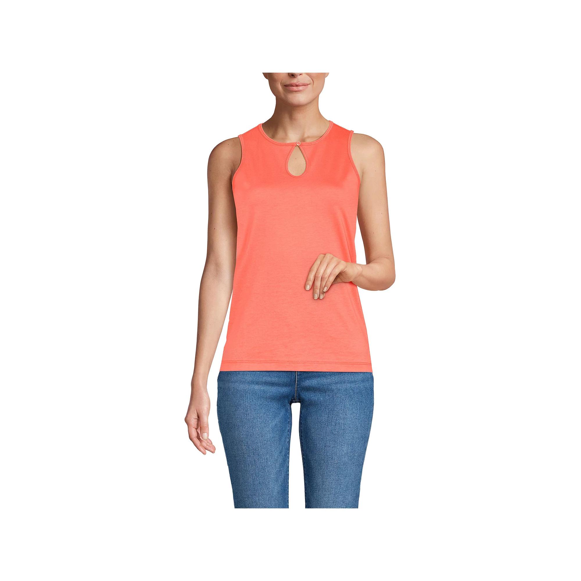 Women's Lands' End Supima Keyhole Tank Top,  Product Image