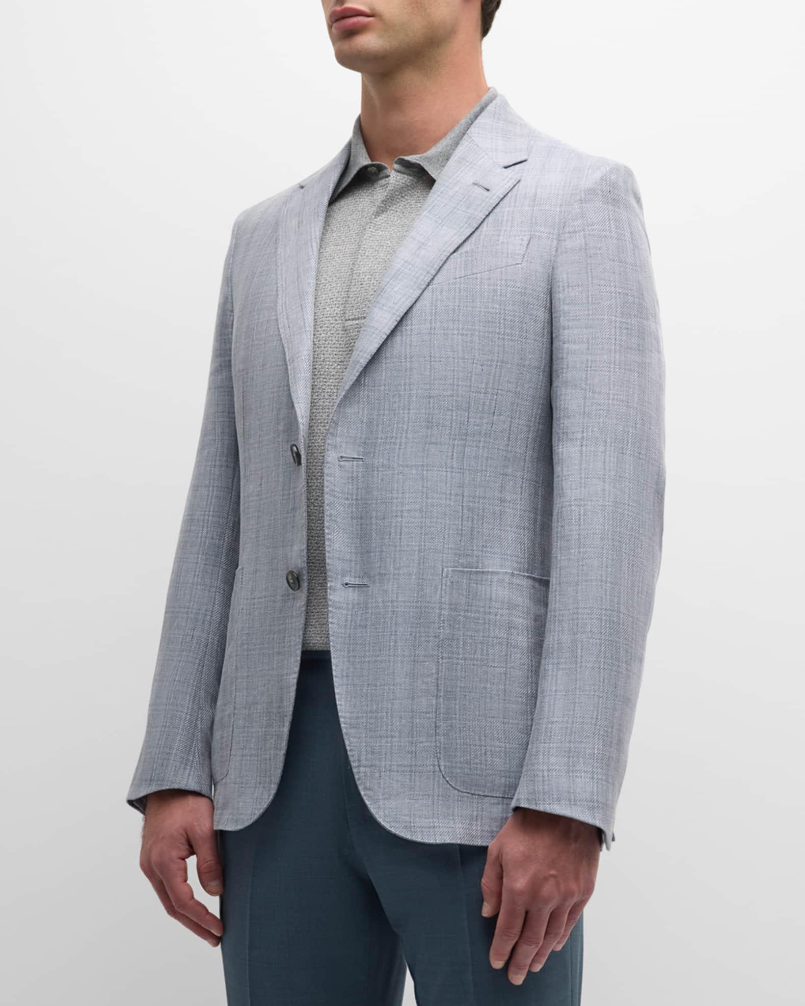 Men's Plaid Linen Sport Coat Product Image