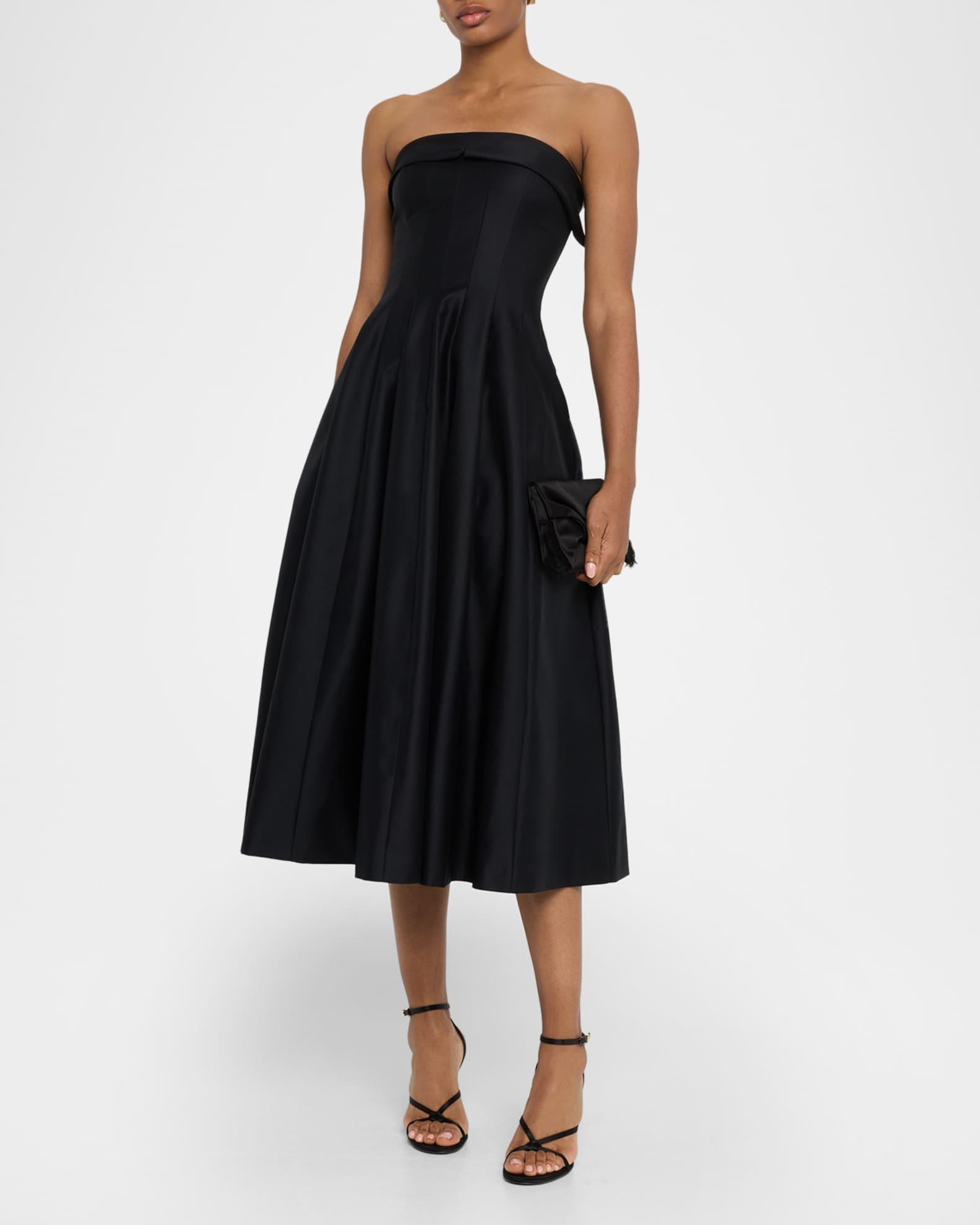 Strapless Pleated Midi Dress Product Image