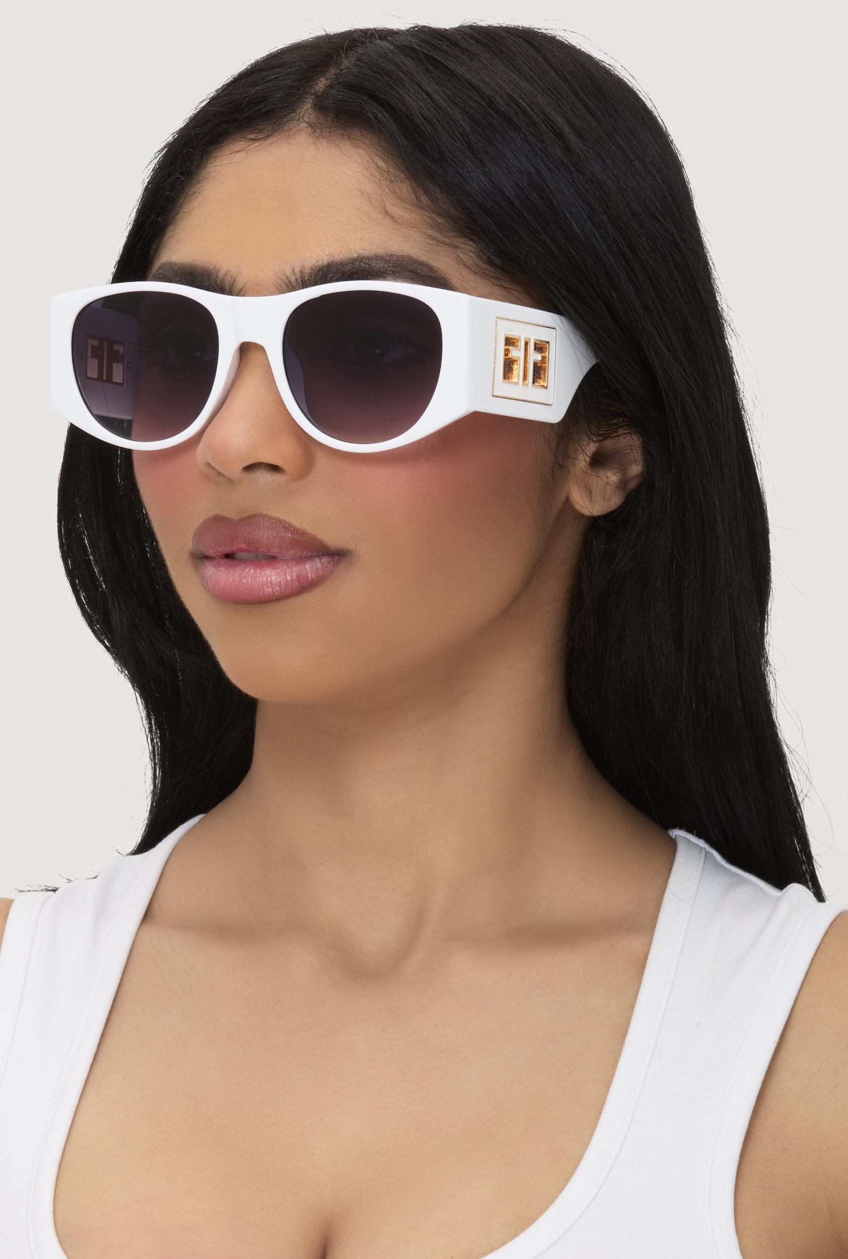 Metallic Cut Out Arm Ombre Lens Sunglasses Unisex Product Image