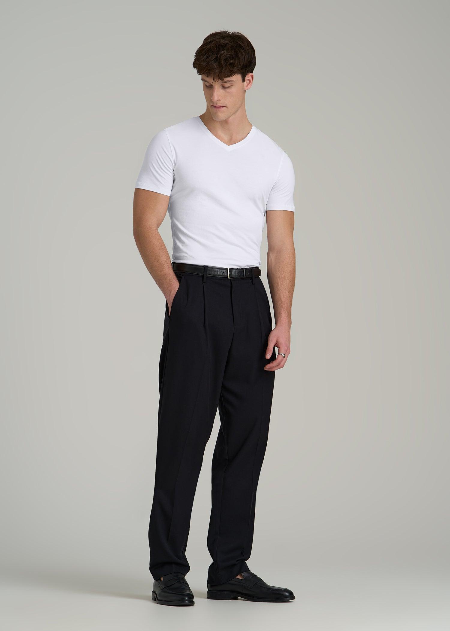 The Essential SLIM-FIT V-Neck Tee for Tall Men in White Male Product Image