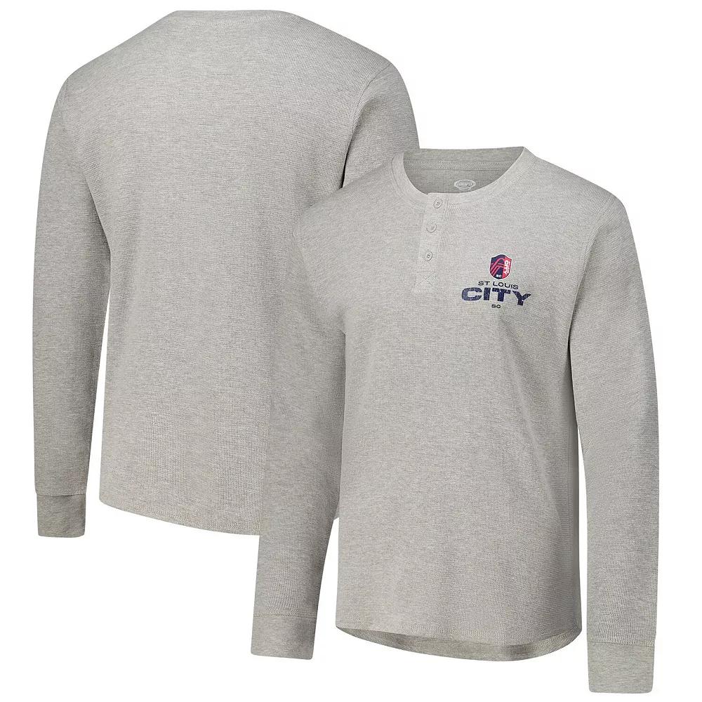 Men's Concepts Sport Gray St. Louis City SC Region Thermal Knit Henley Long Sleeve T-Shirt, Size: Medium, Slc Grey Product Image