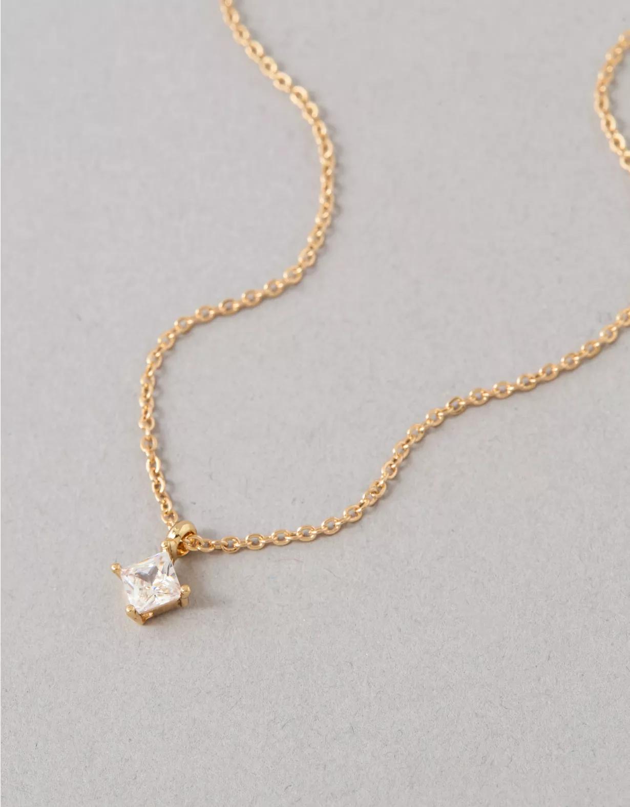 AEO Dainty Crystal Pendant Necklace Product Image