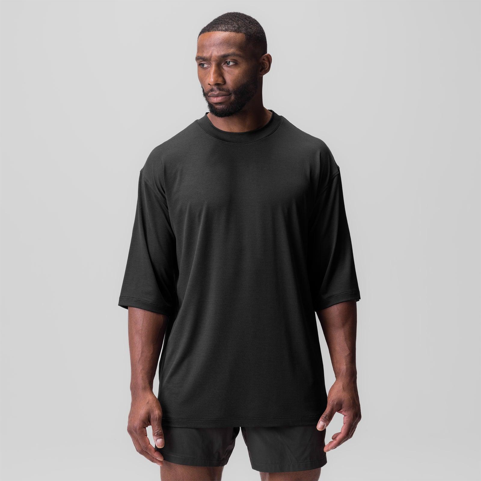 0841. 3D-Lite® 2.0 3/4-Sleeve Oversized Tee - Black "OTWR" Product Image