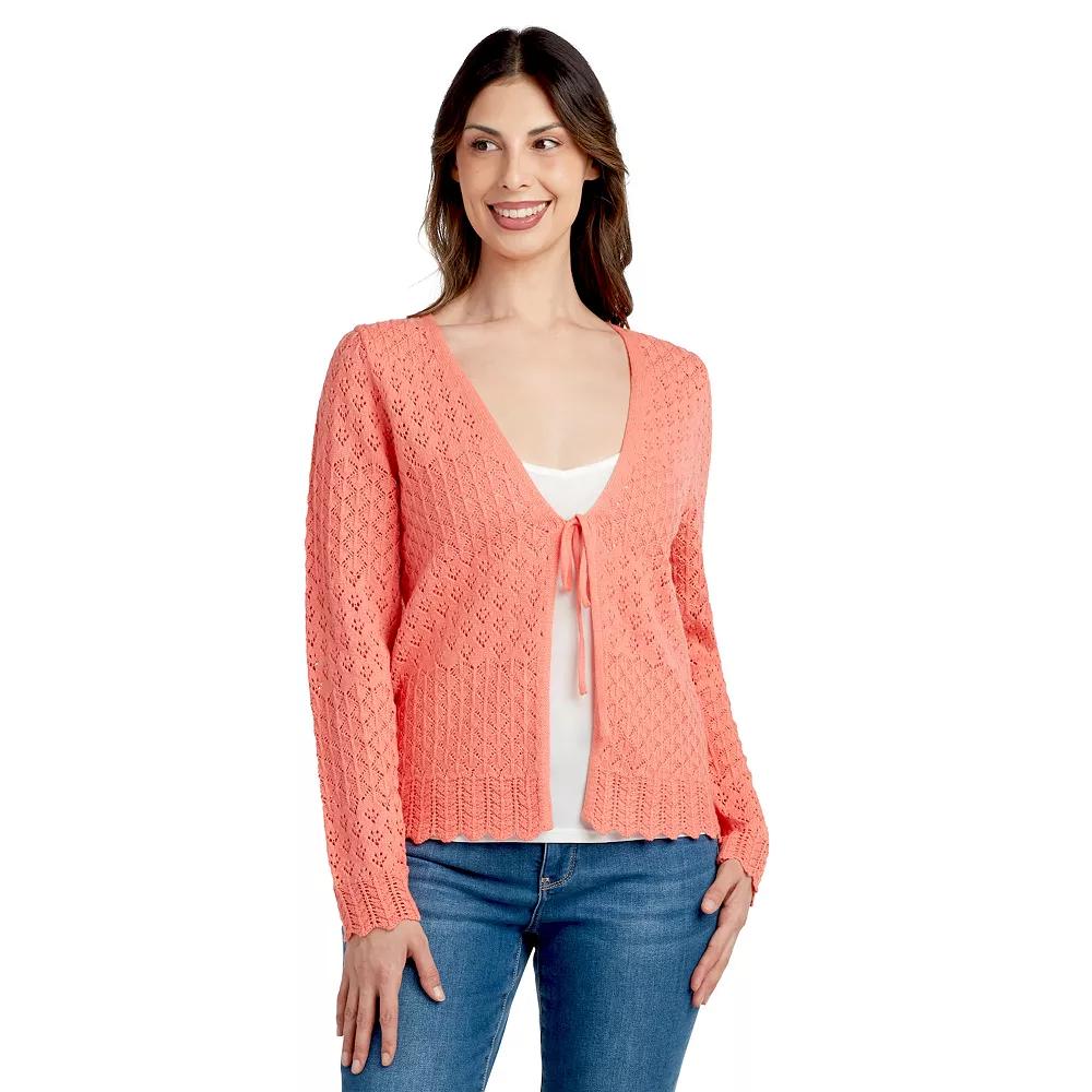 Womens AB Studio Tie-Front Sweater Cardigan Product Image