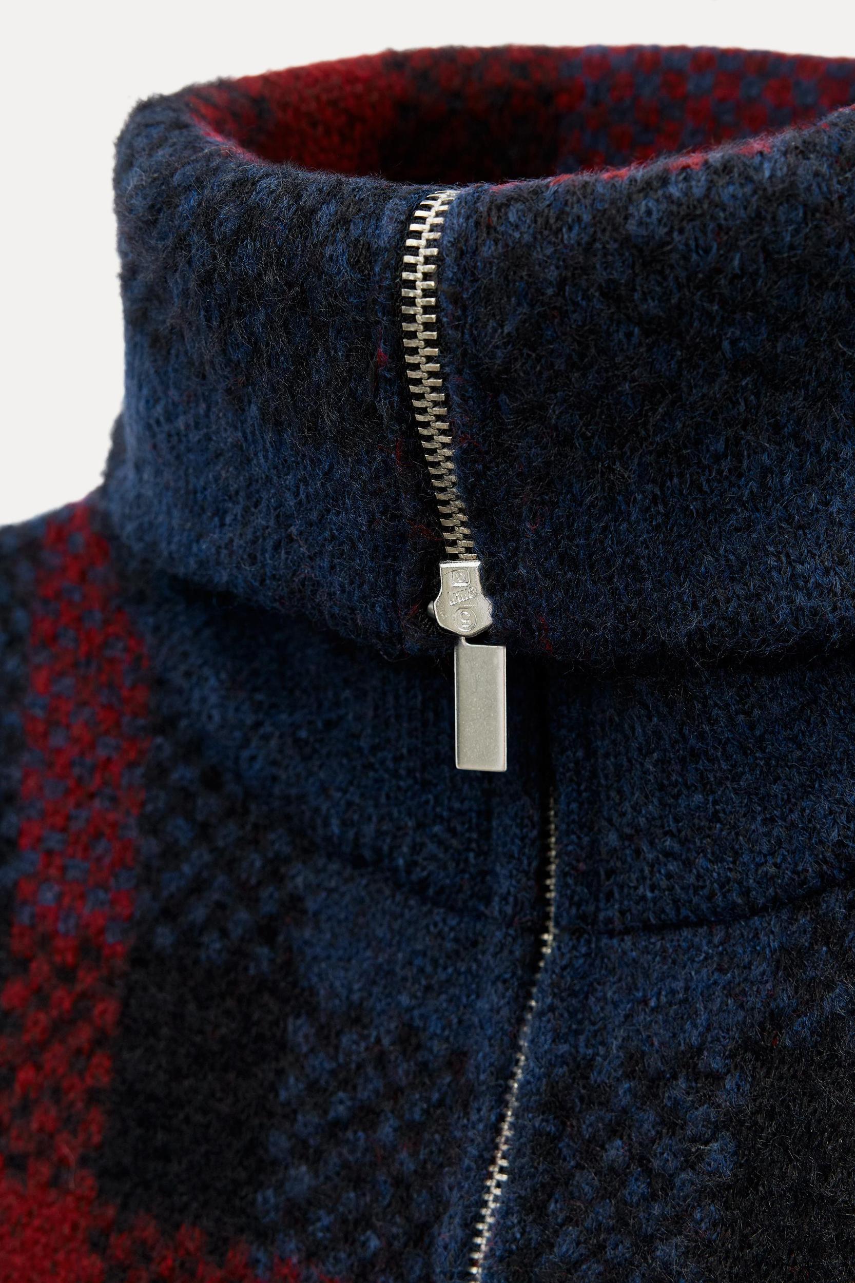 PLAID KNIT JACKET Product Image