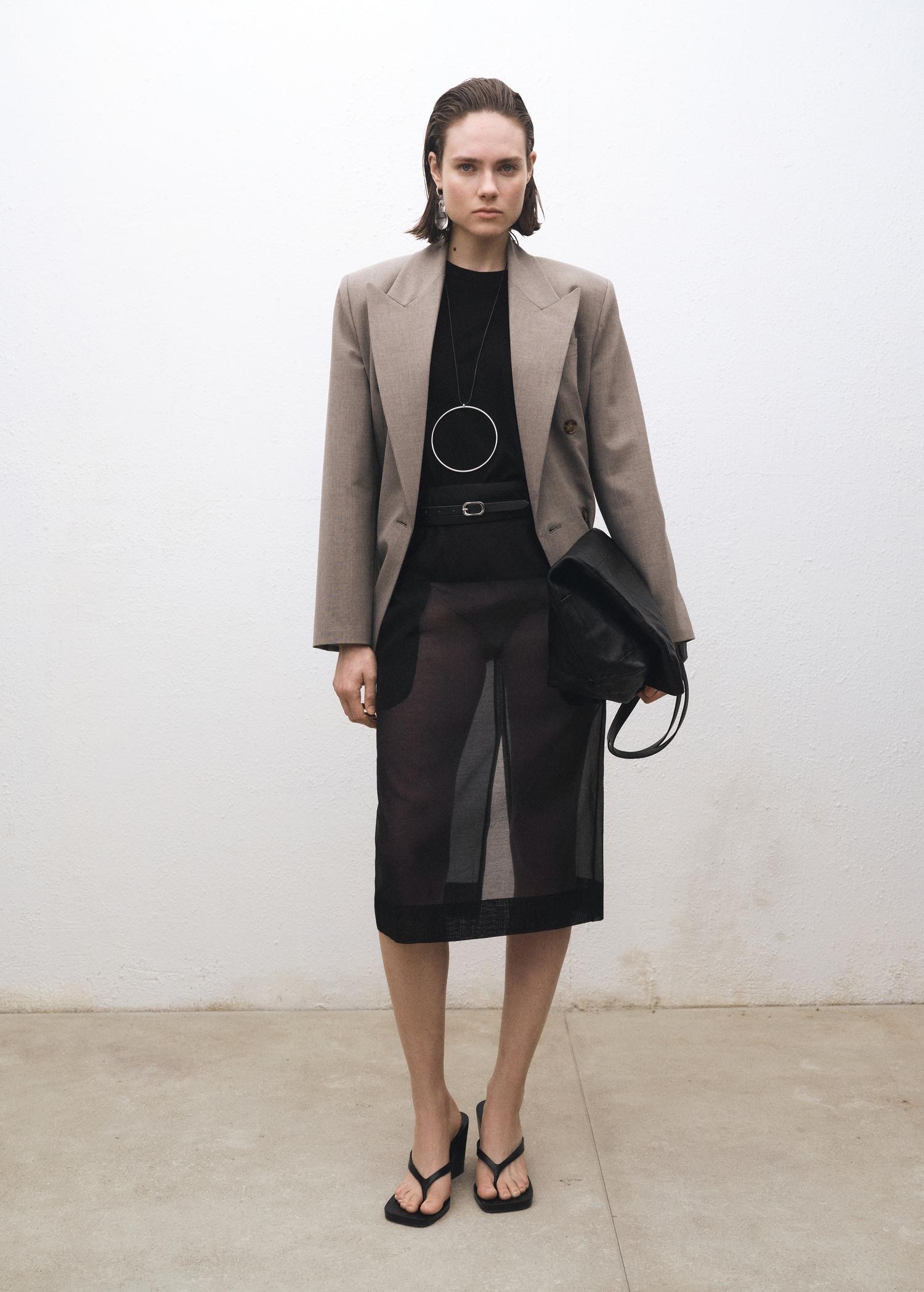 Wool-blend round-neck sweater - Women | MANGO USA Product Image