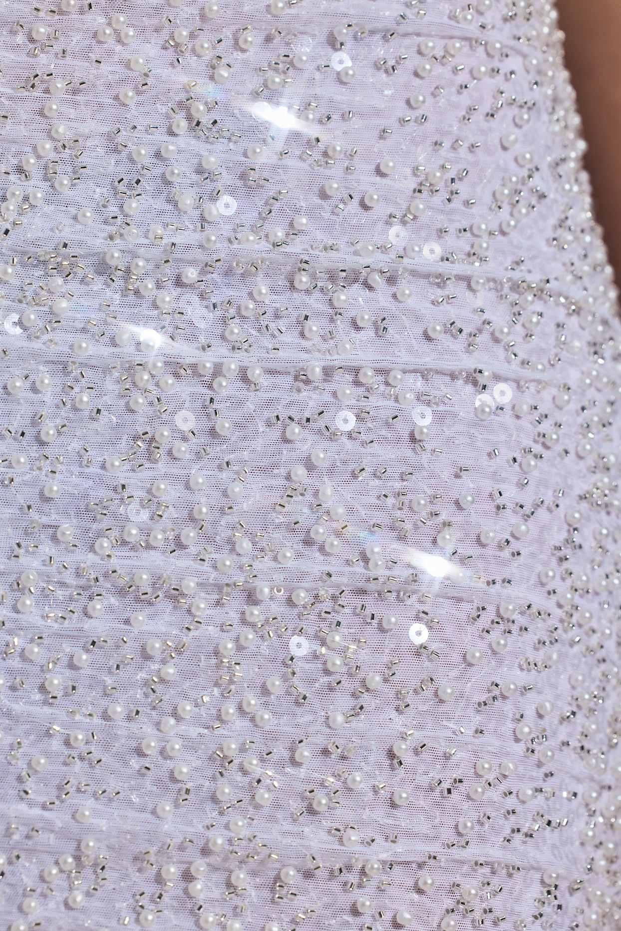 Embellished Cut-Out Halterneck Mini Dress in White Product Image