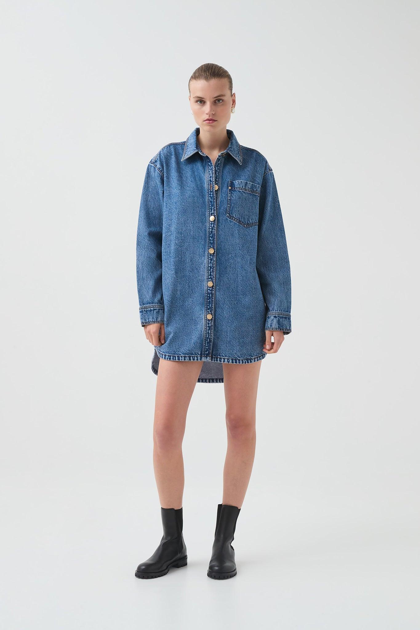 Blues Denim Shirt Dress Product Image
