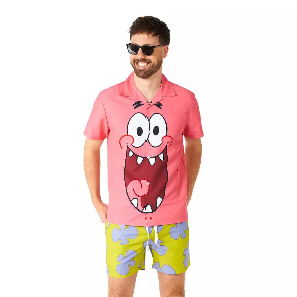 Men's Suitmeister SpongeBob SquarePants Patrick Slim Fit Short Sleeve Button Down Shirt & Shorts Set, Adult Unisex,  Product Image