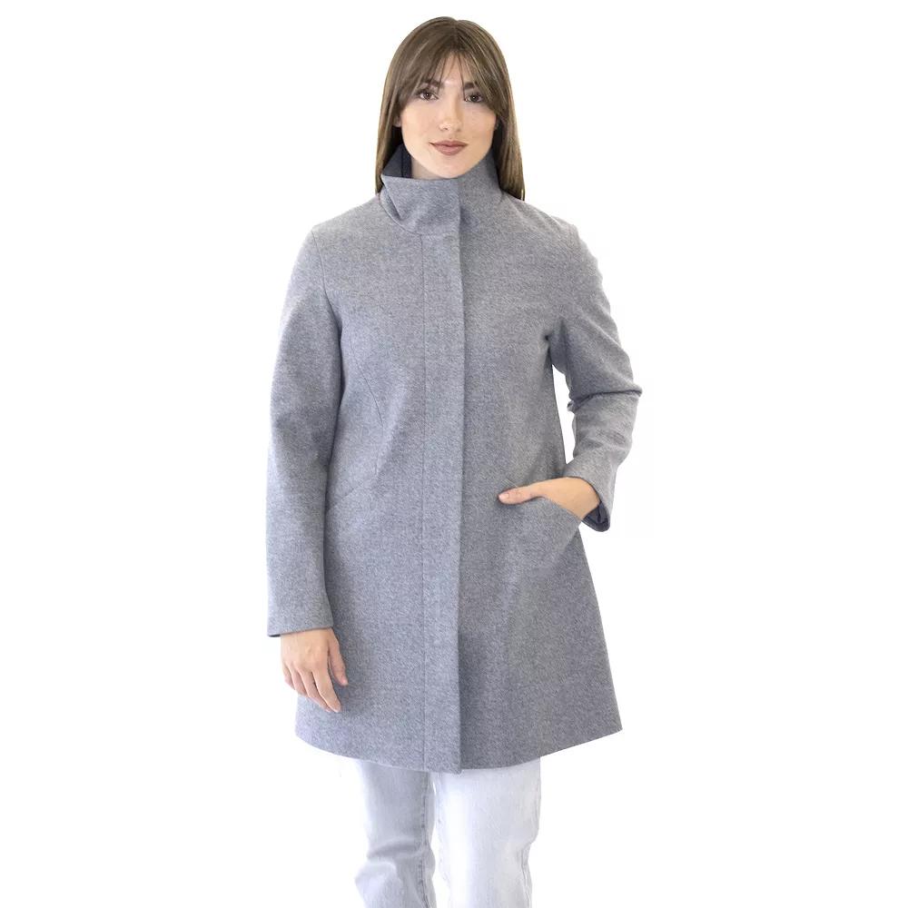 Women's Nine West Zip-Front Faux Wool Coat,  Product Image