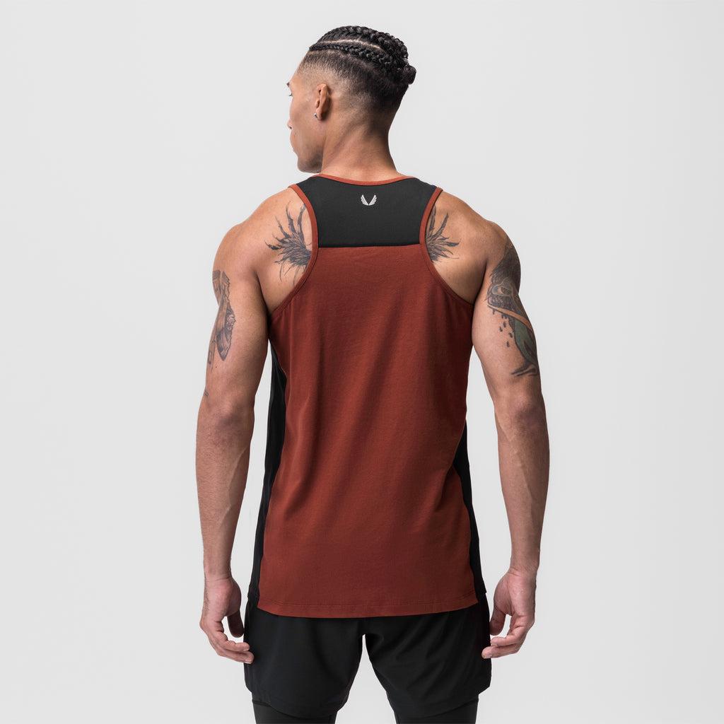 0809. Supima® Mesh Panel Training Singlet - Brick Product Image