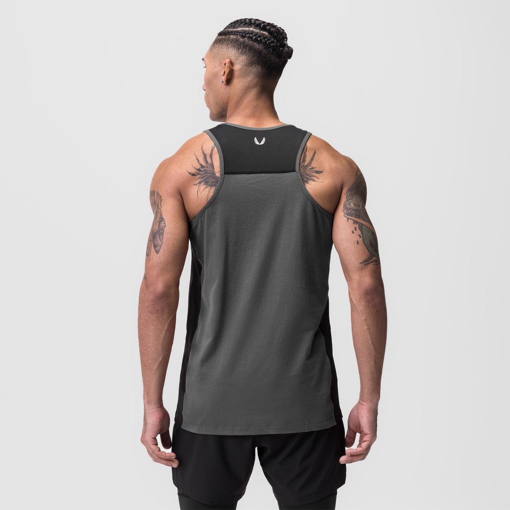 0809. Supima® Mesh Panel Training Singlet - Olive Product Image