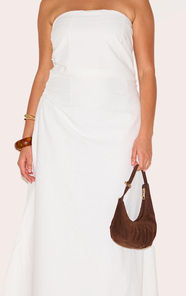 Plus White Maxi Bandeau Dress Product Image