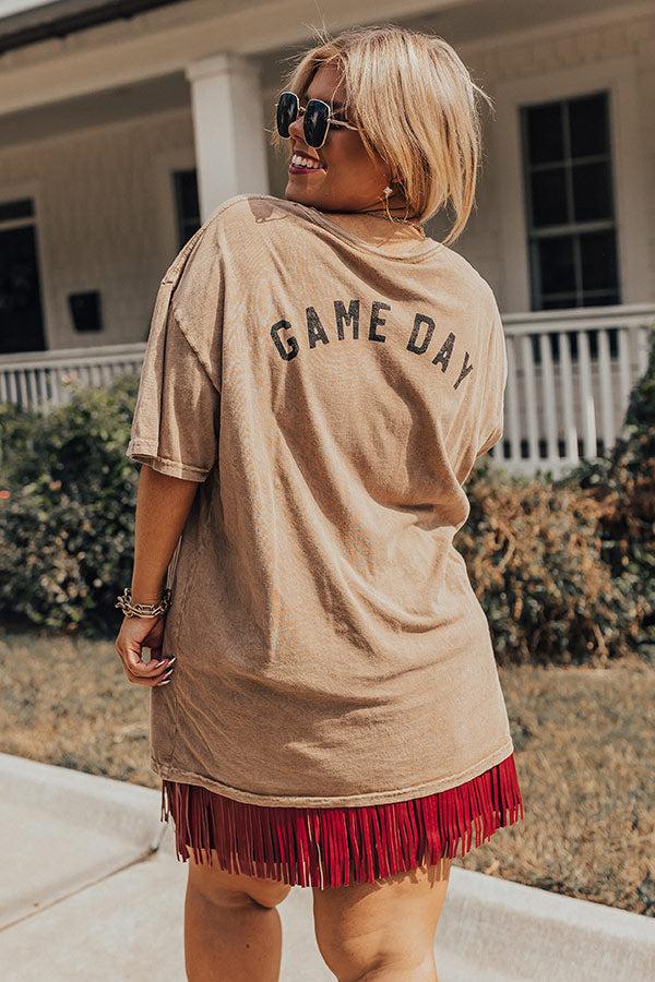 Touchdown Vintage Graphic Tee In Brown Curves Product Image