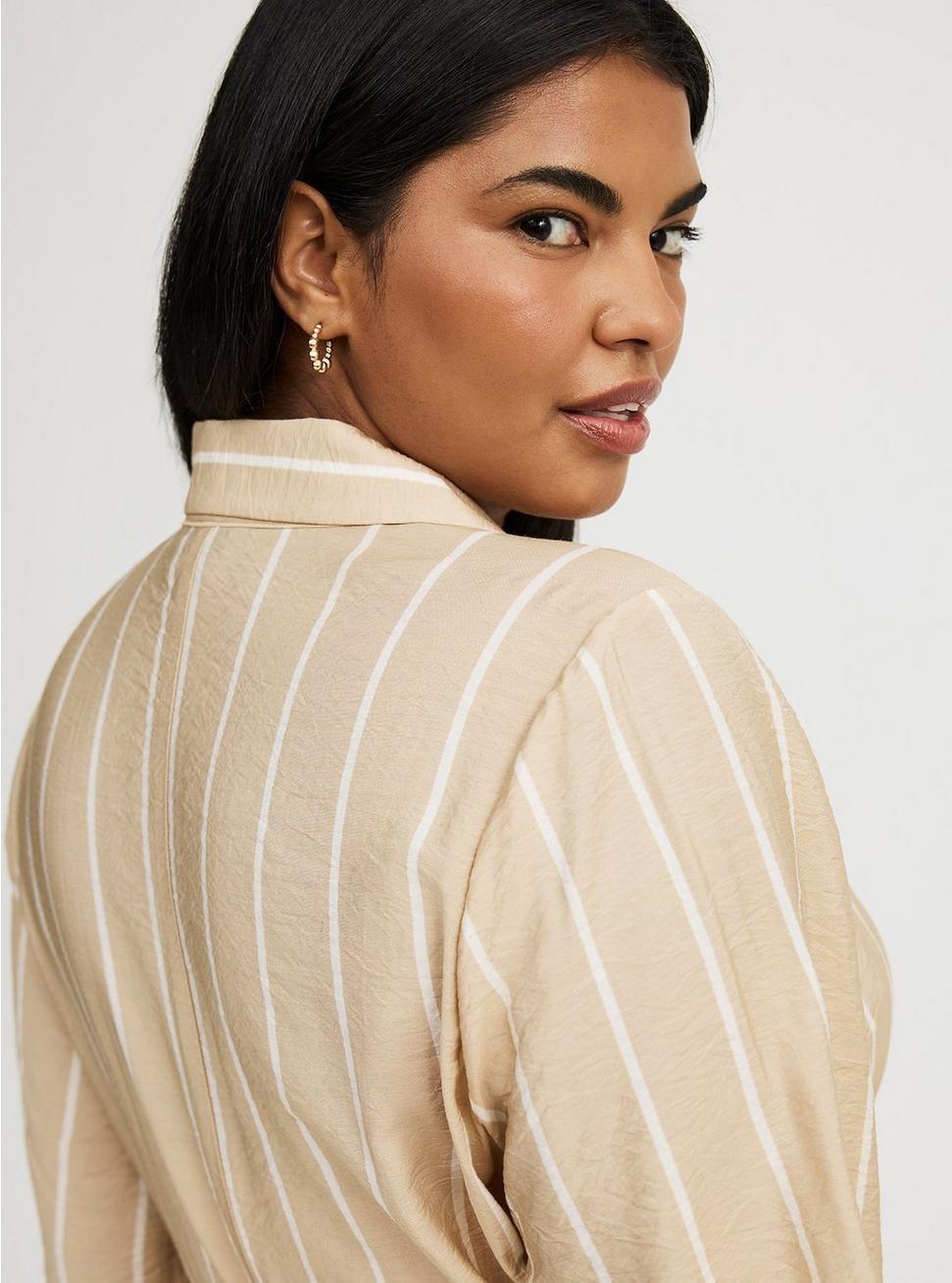 Collared Tie-Front Shirt Dress Product Image