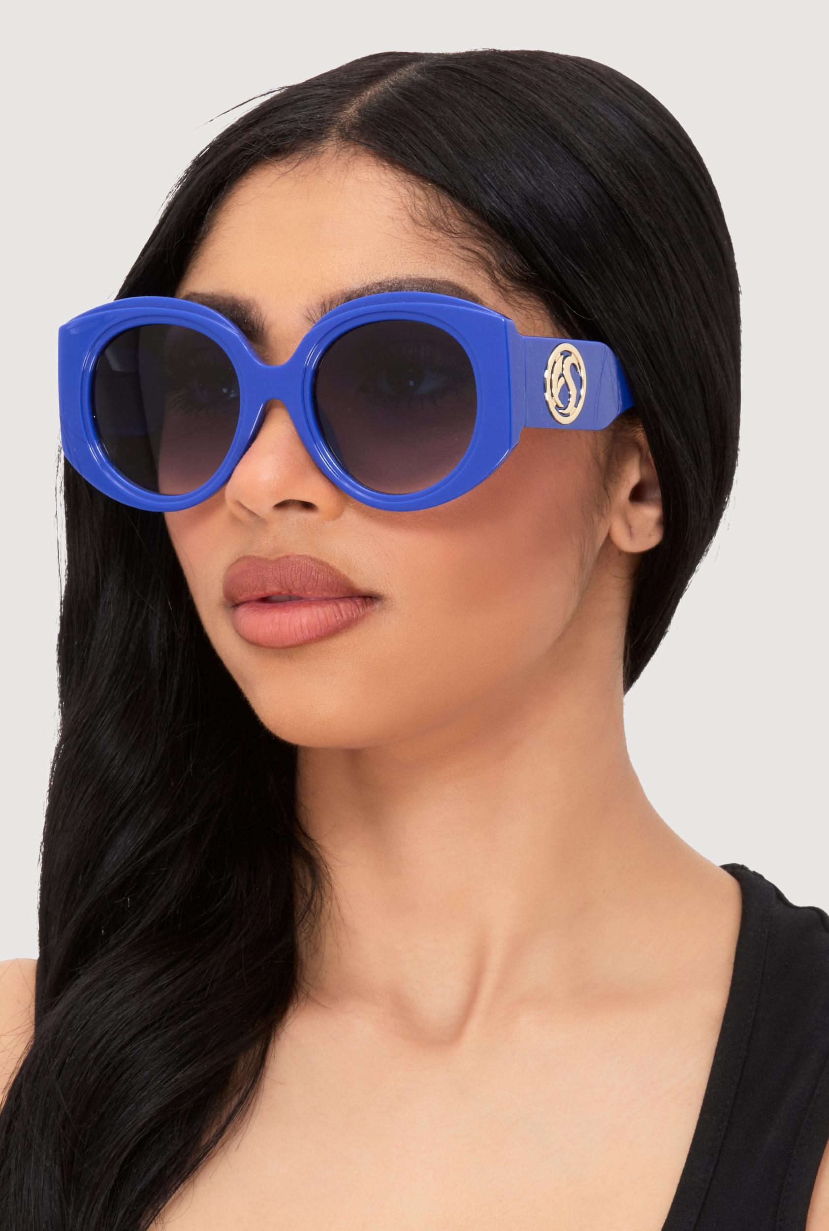 Retro Oversized Round Frame Sunglasses Unisex Product Image