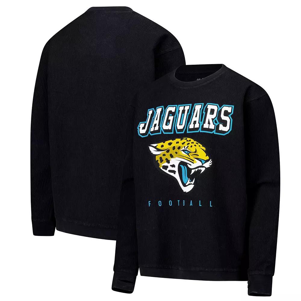 Women's G-III 4Her by Carl Banks Black Jacksonville Jaguars Comfy Cord Pullover Sweatshirt,  Product Image