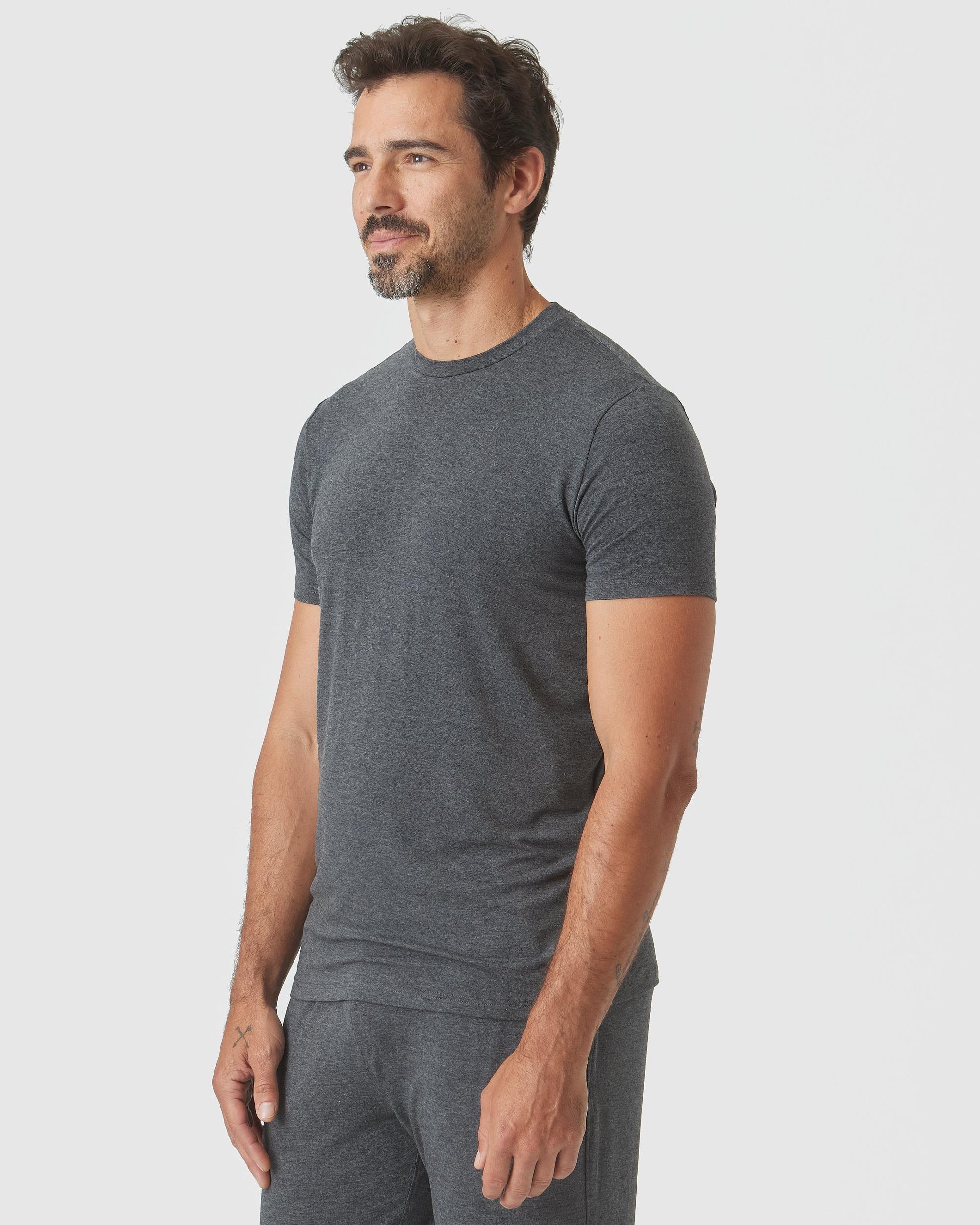 Charcoal Heather Gray Short Sleeve Loungewear Tee Product Image