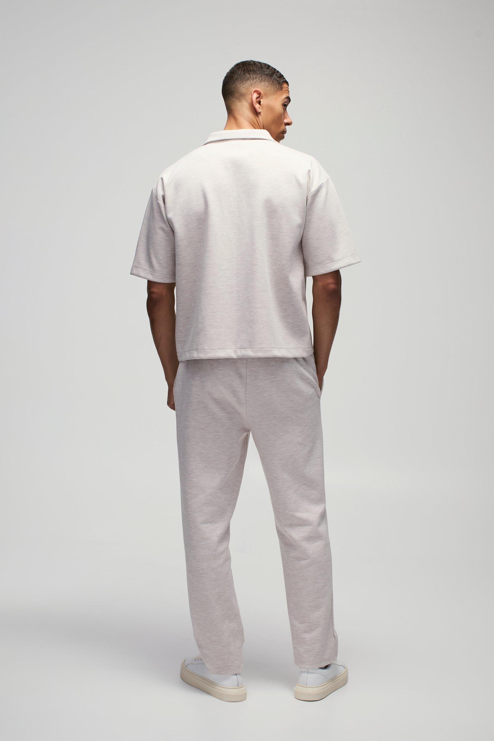 Tapered Scuba Marl Pintuck Elasticated Waist Pants | boohooMAN USA Product Image