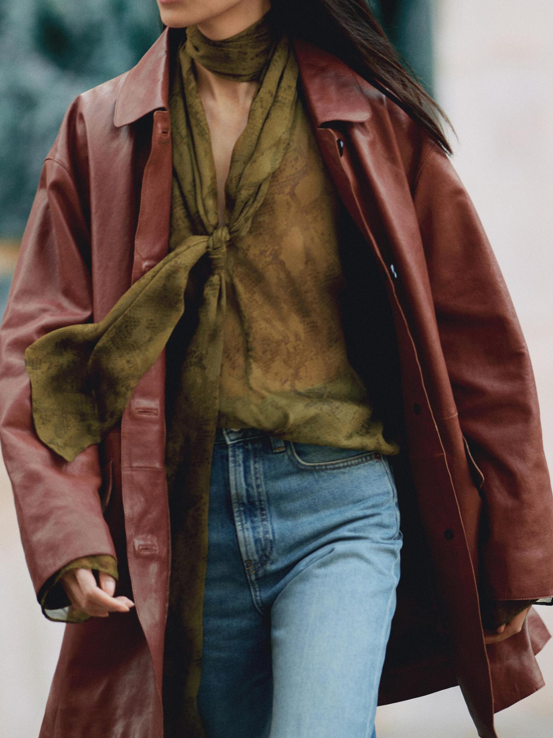 Long nappa leather coat Product Image