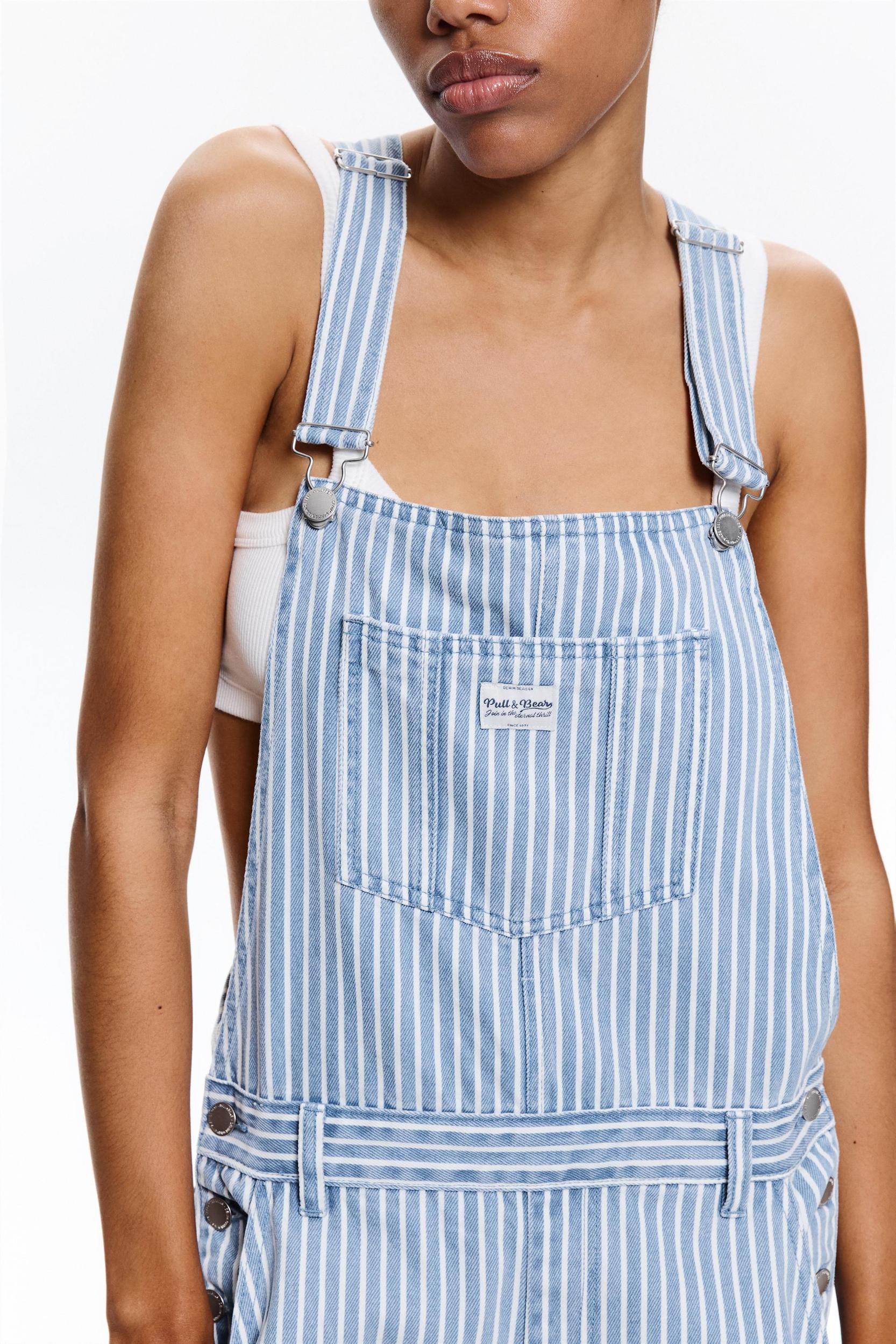 Striped balloon overalls Product Image