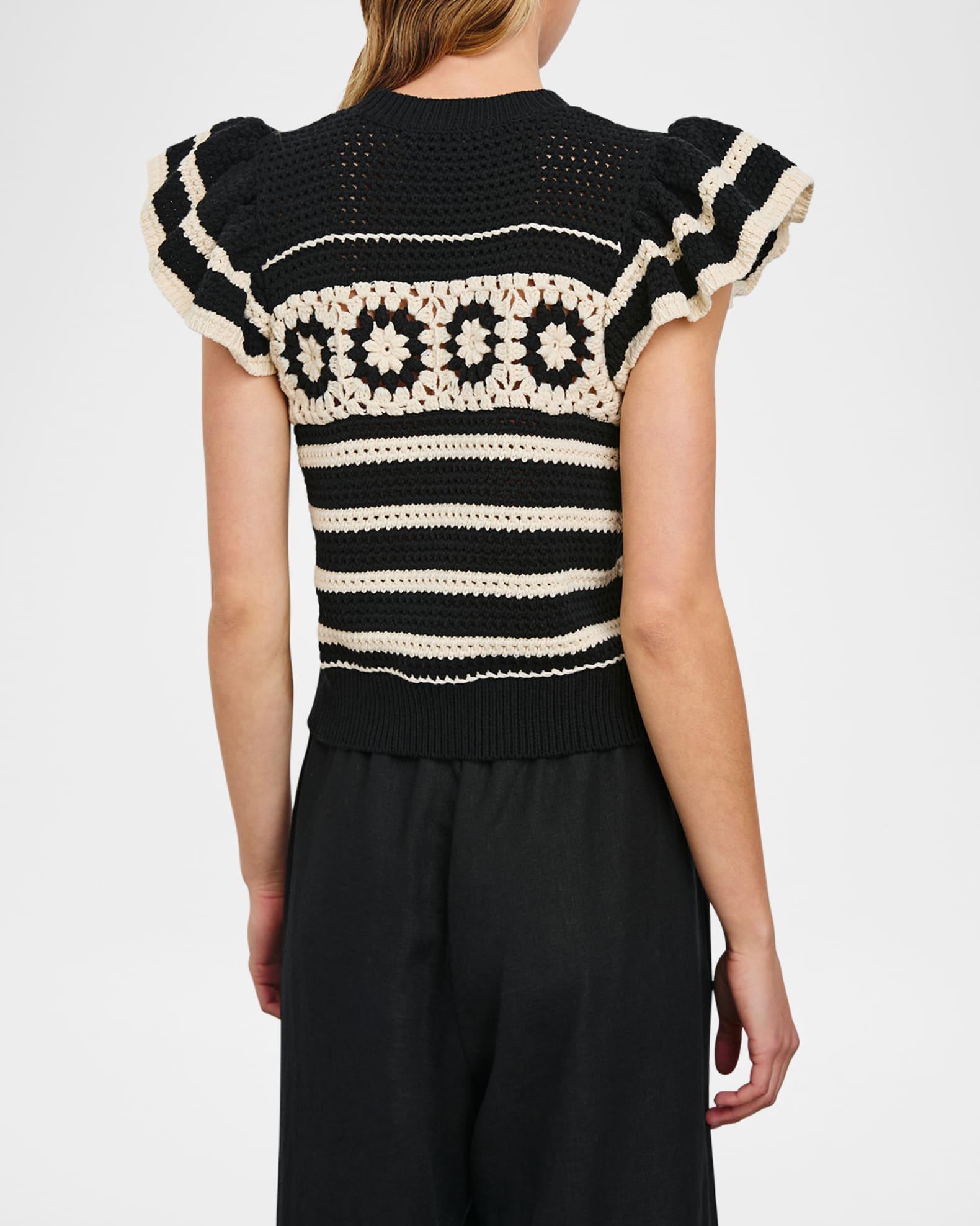 Penelope Crochet Stripe Top Product Image