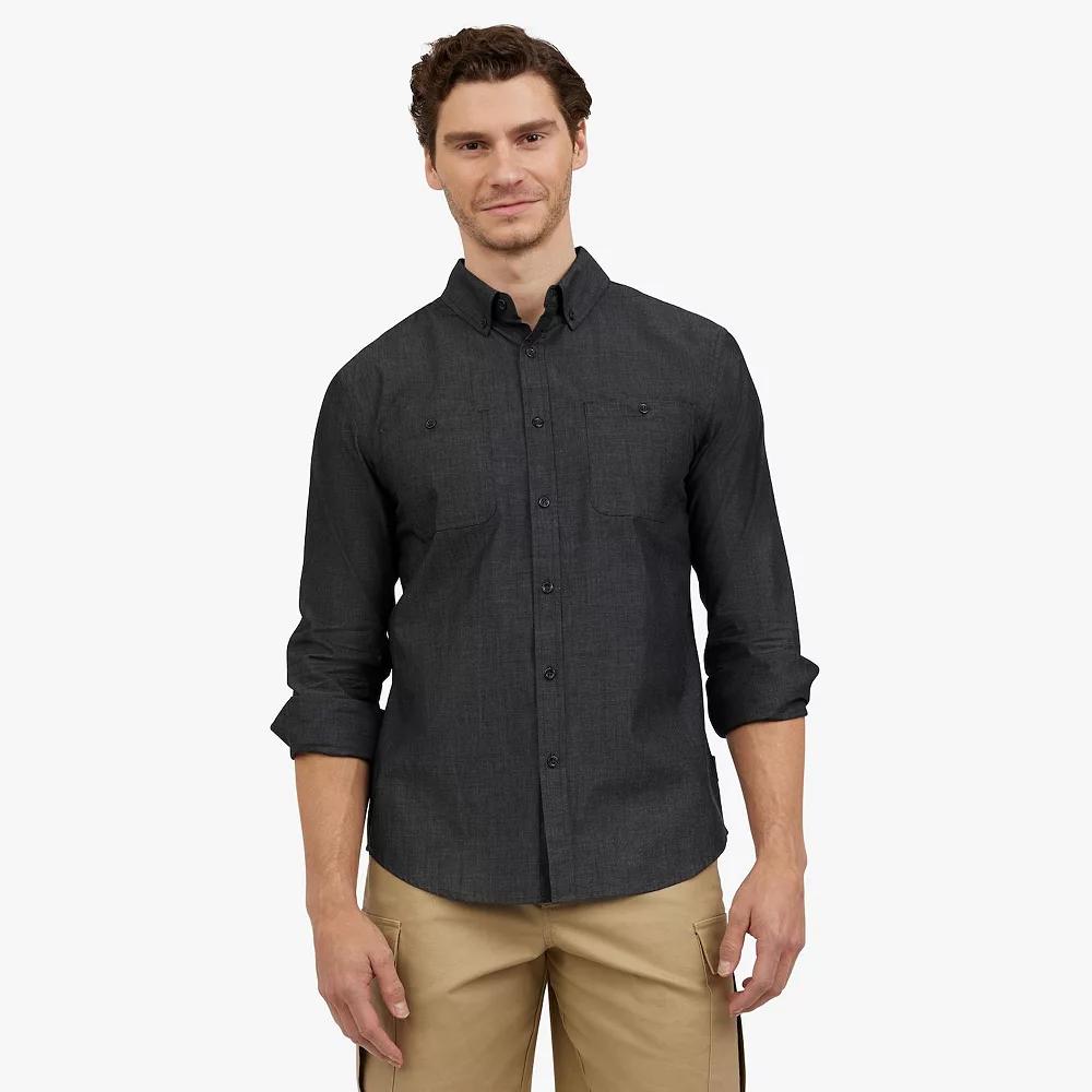 Men's Quiksilver Long Sleeve Button Down Shirt, Size: Large, Black Product Image