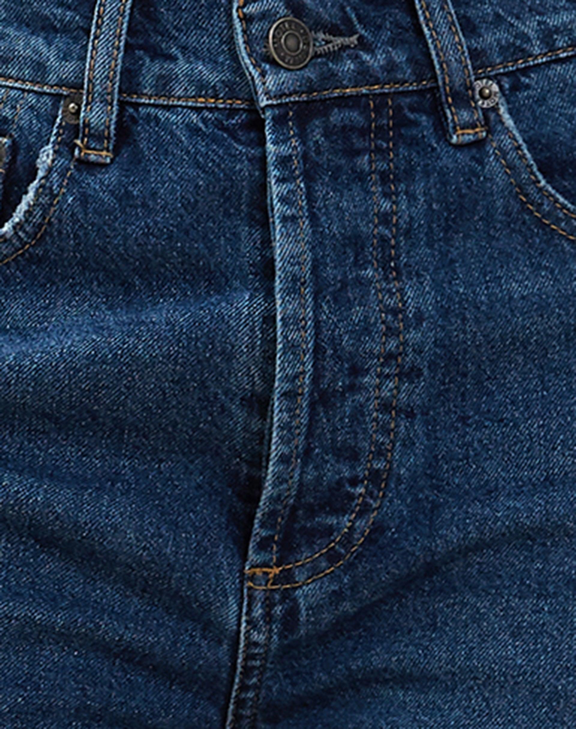 Mid Rise Straight Leg Jeans in Mid Blue Used Denim Product Image