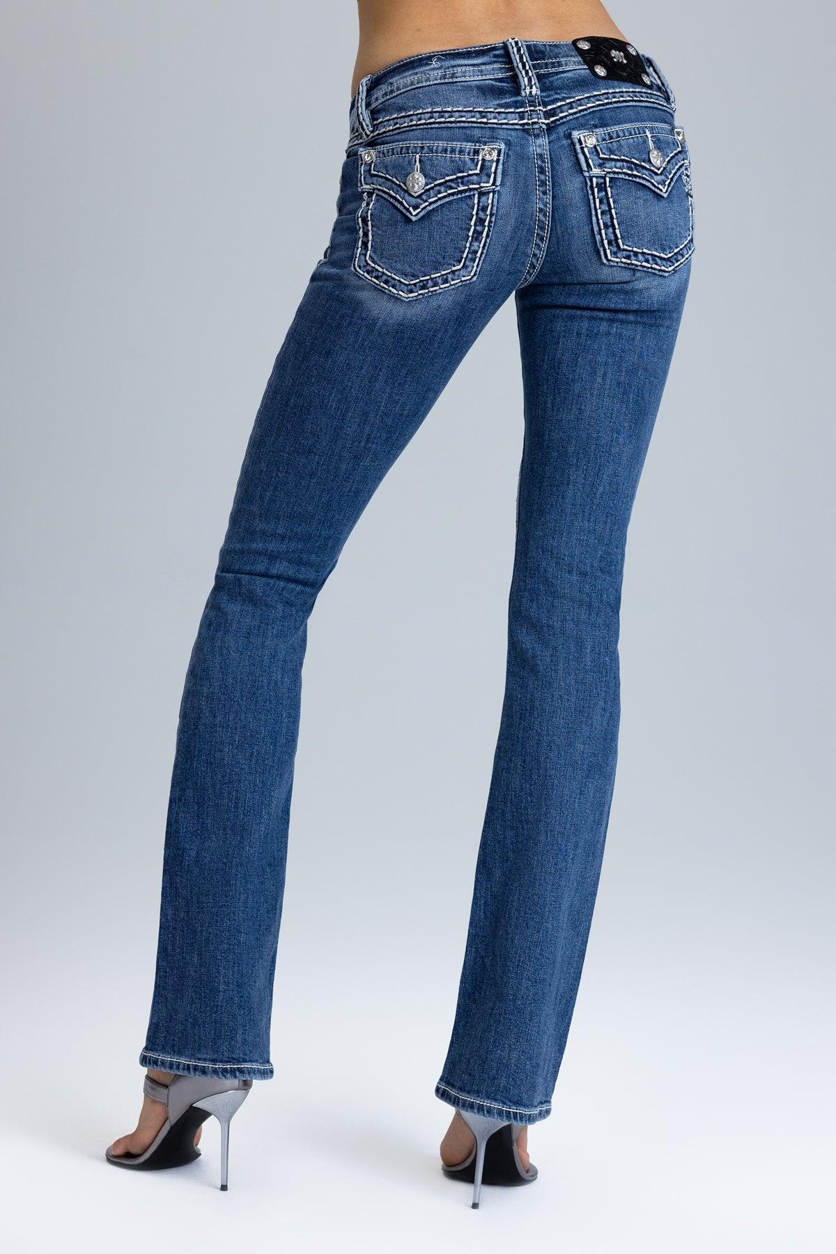 Cleo Stitched Low Rise Bootcut Jeans Product Image