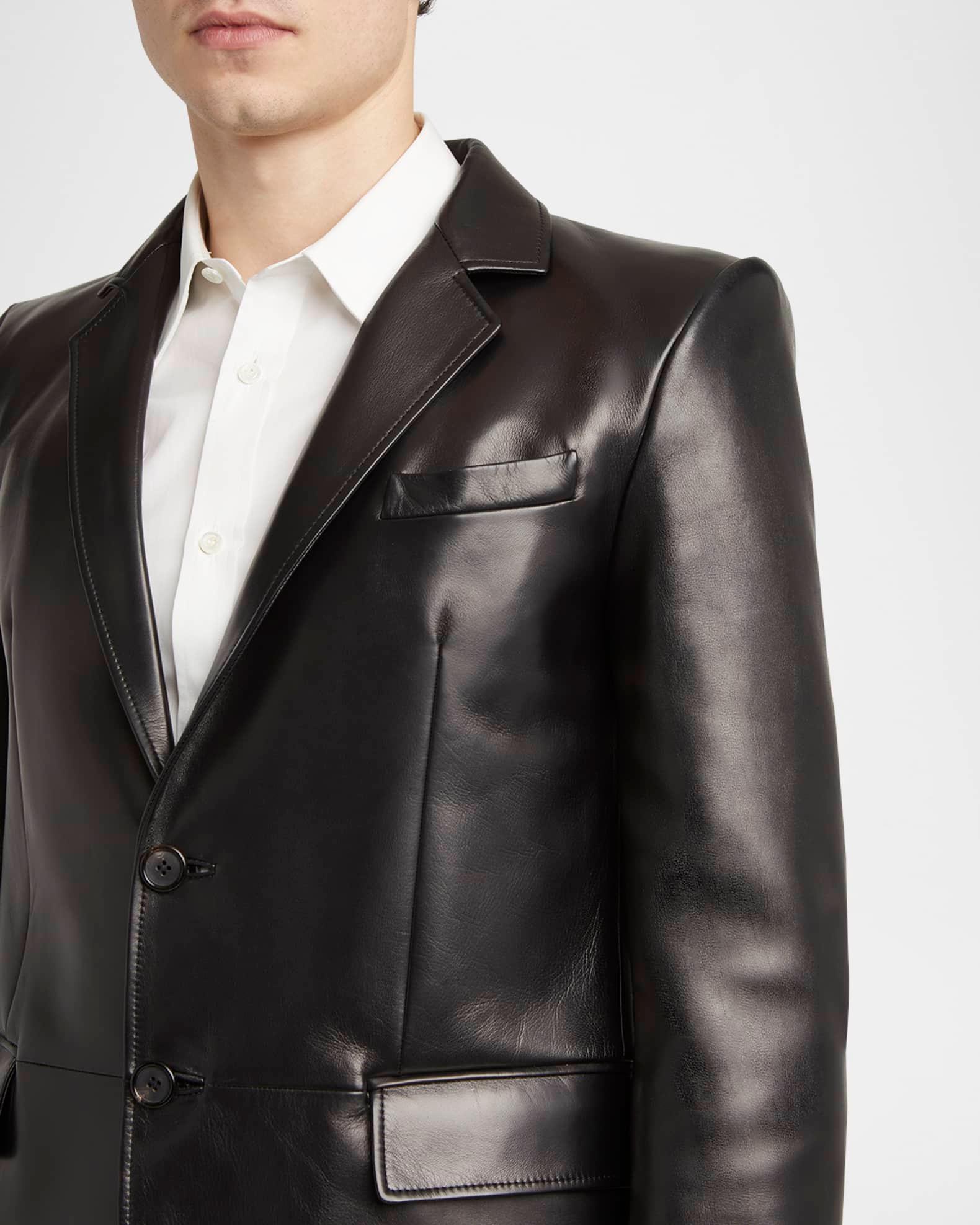 Men's Leather Two-Button Blazer Product Image