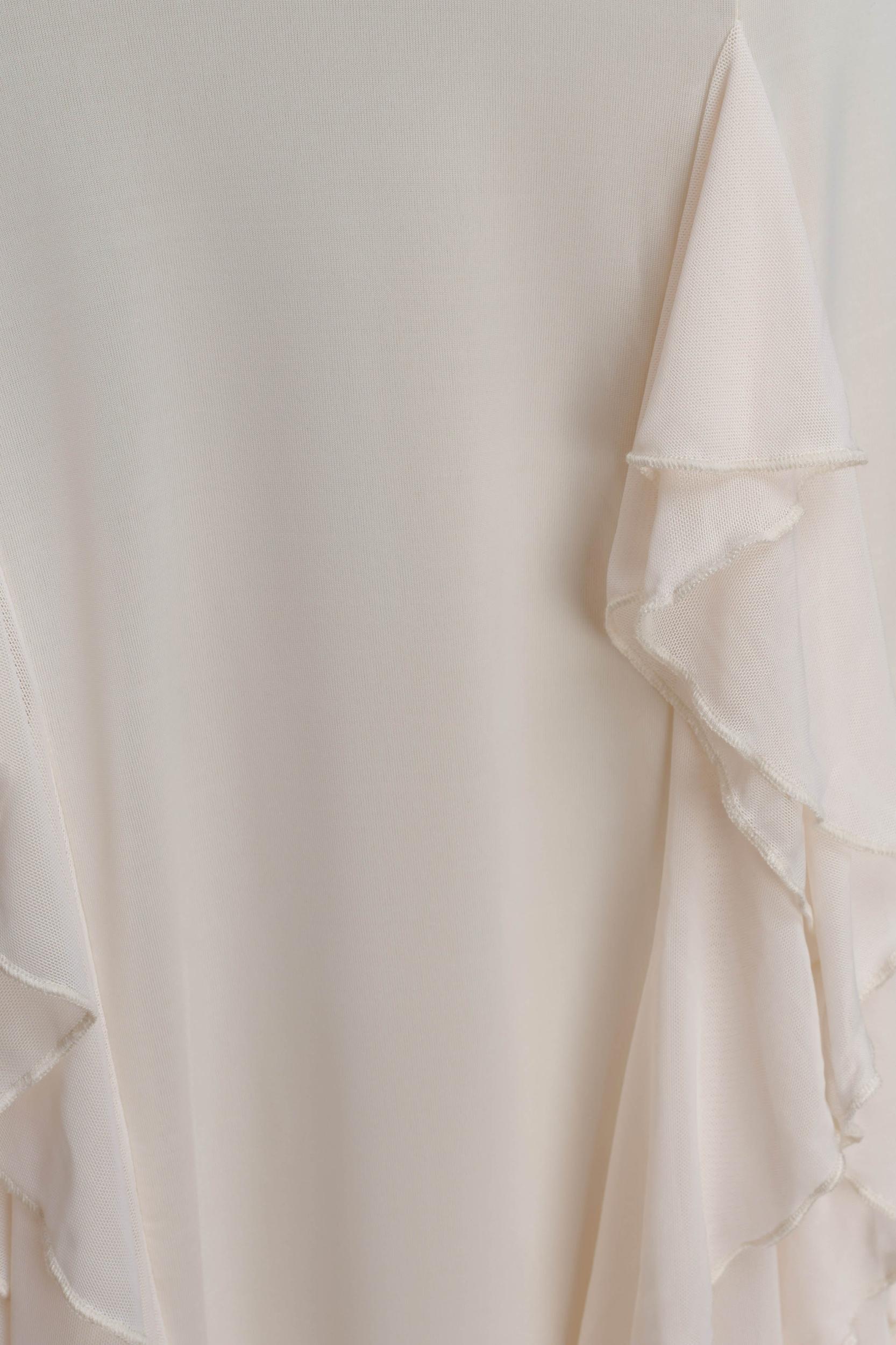 Etta Ruffle Slinky Maxi Dress - Ivory Product Image