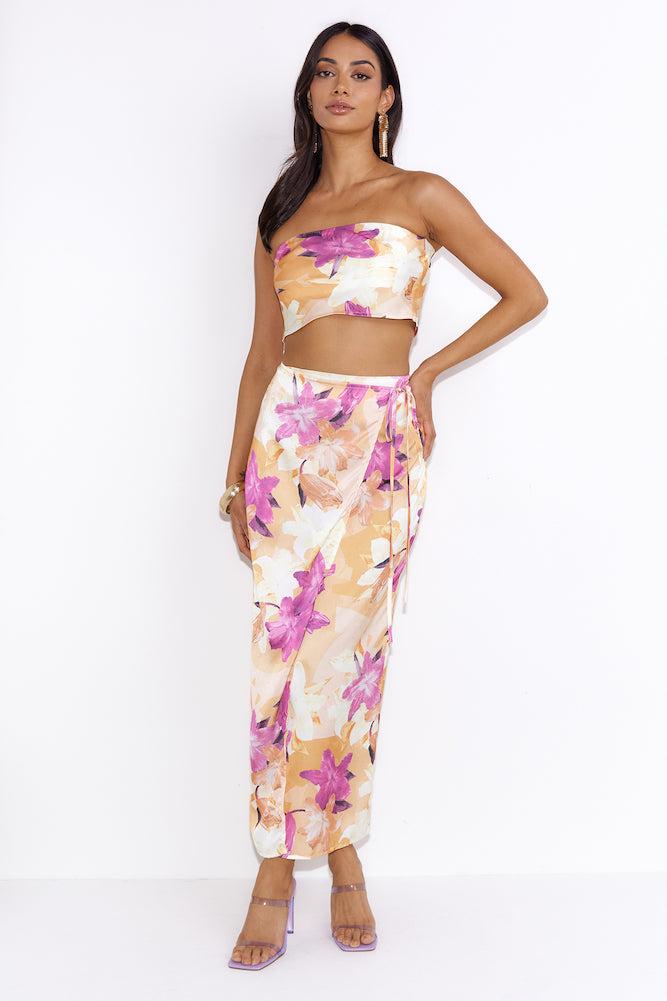 Sunset Silk Crop Top Orange Product Image