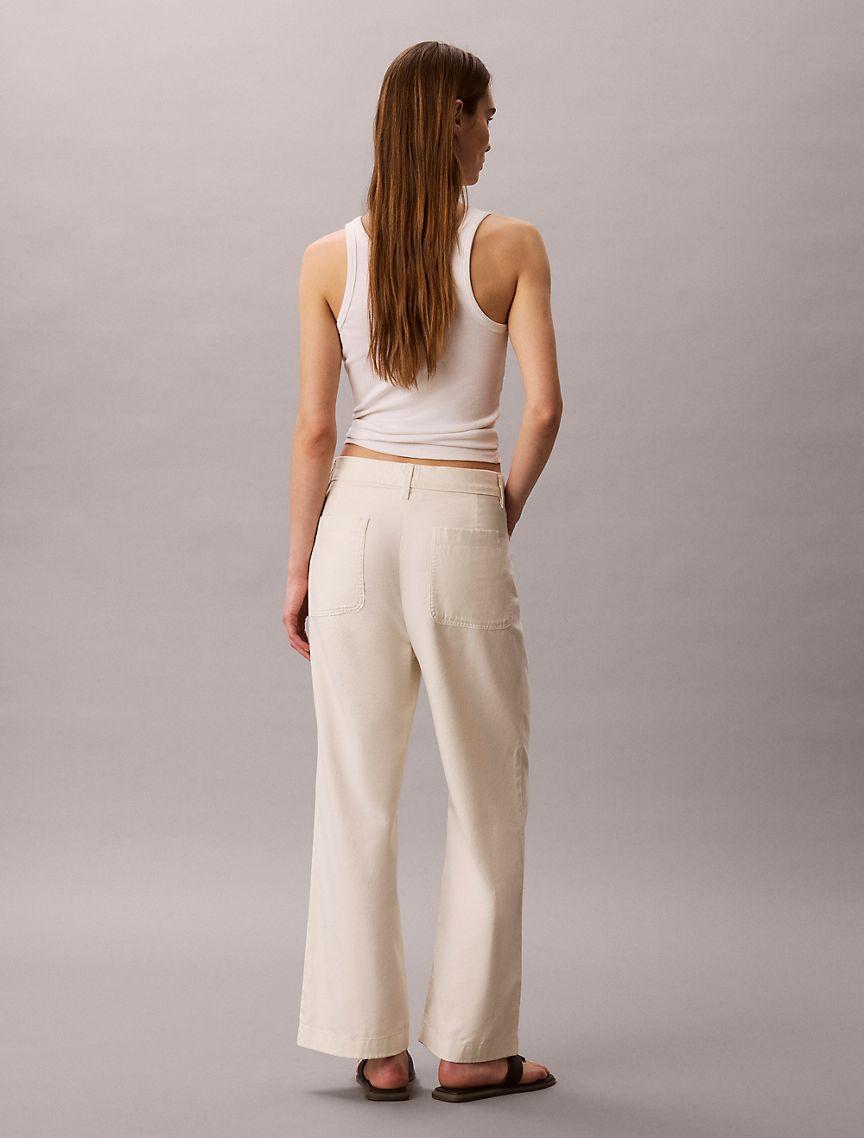 Twill Wide Leg Pants Product Image