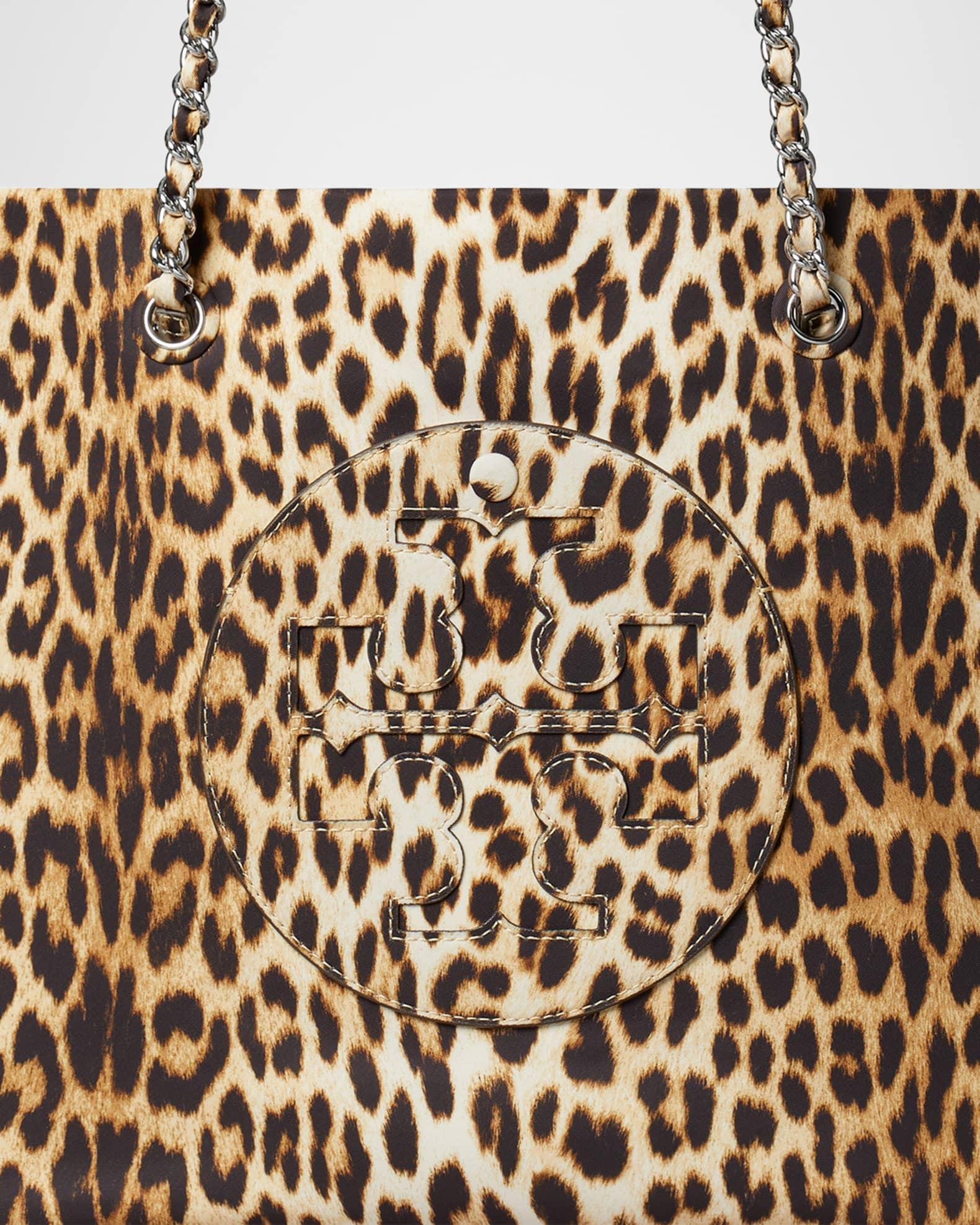 Ella Cheetah-Print Chain Tote Bag Product Image
