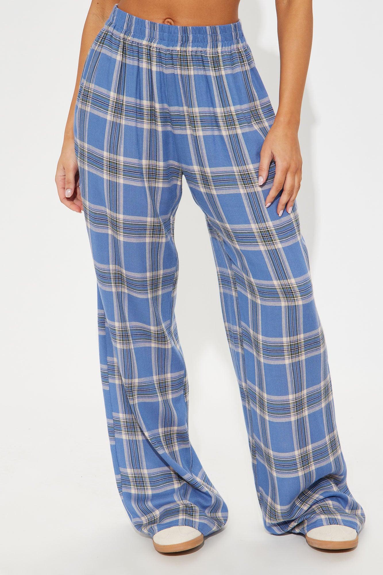 Crazy About You Plaid Boxer Pant - Blue/combo Product Image