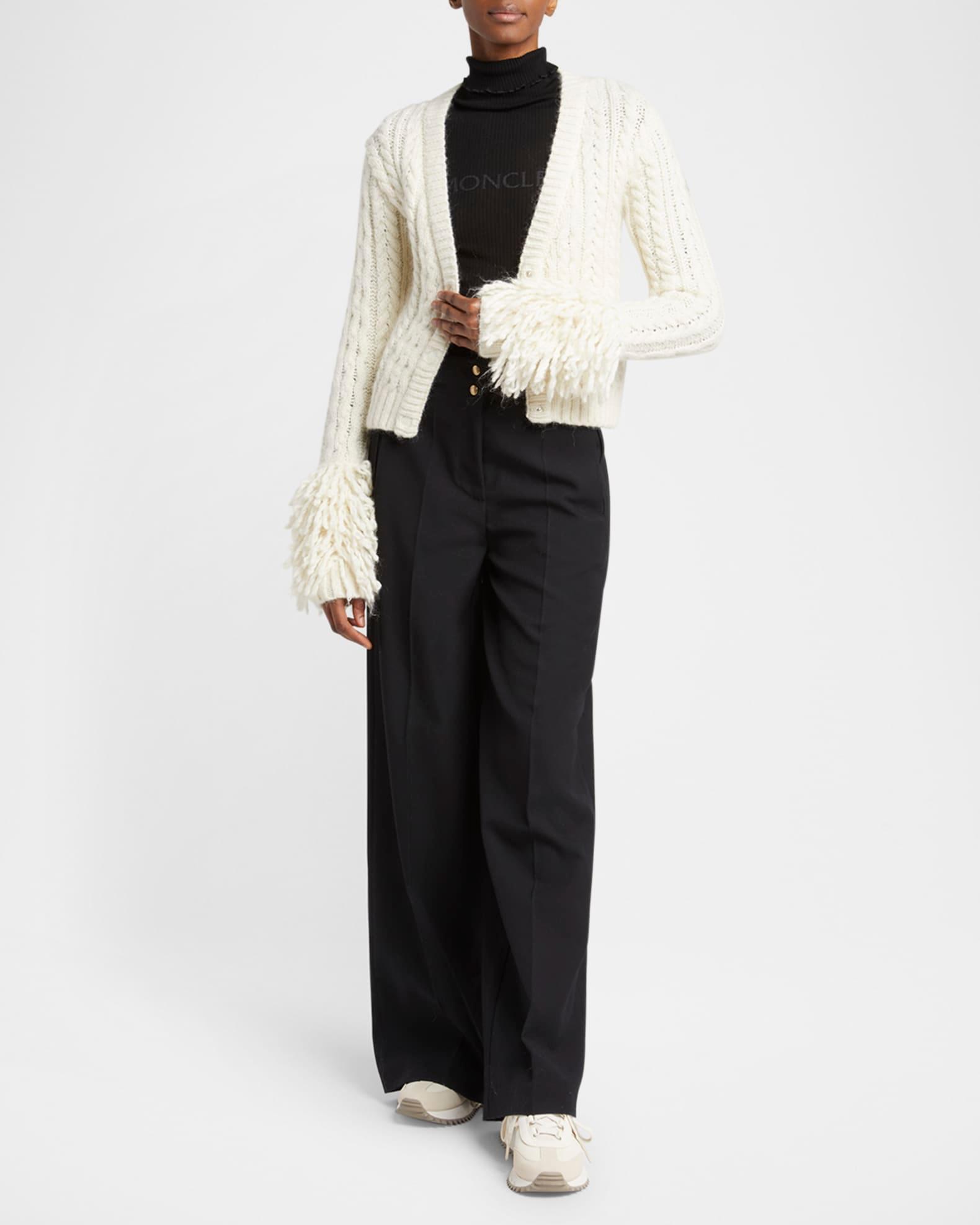 Cable-Knit Fringe Cardigan Product Image