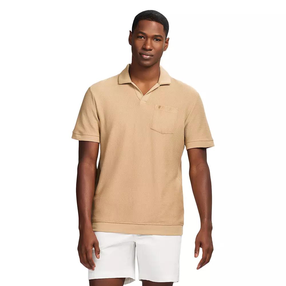 Men's IZOD Short Sleeve Saltwater Dune Knit Texture Polo,  Product Image